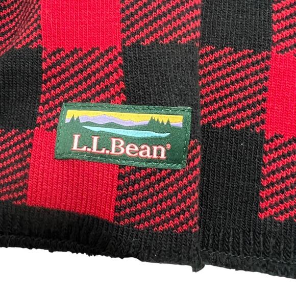 L.L. BEAN Buffalo Plaid Logo Reversible Scarf NEW  Unisex - Picture 4 of 5